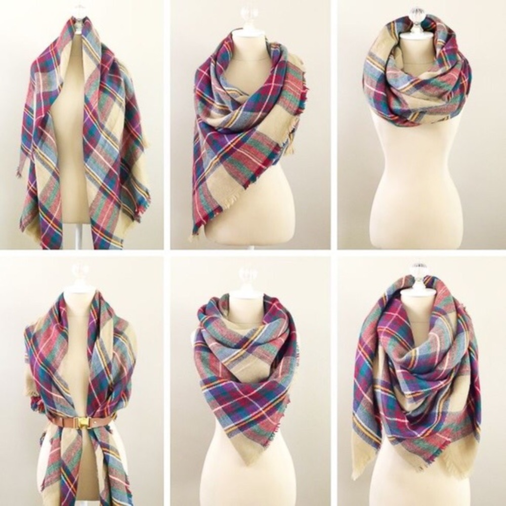 ✨New! Winter Wonder Plaid Blanket Scarf (1 left❗️) - Picture 4 of 4